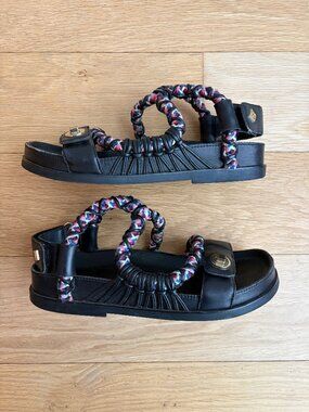 Sandro Helga Black Rope Sandals Woven Cord size 8